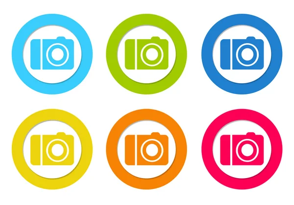 Bunte Symbole mit Kamera-Symbol — Stockfoto