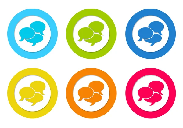 Uppsättning av rundade ikoner med konversation symbol — Stockfoto