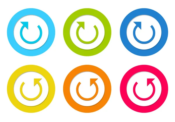 Farverige afrundede ikoner med pil symbol - Stock-foto