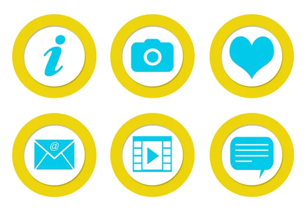 Set di icone arrotondate colorate con simboli diversi — Foto Stock