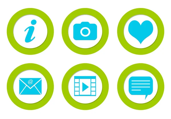 Set of colorful rounded icons with different symbols — Stock Photo, Image