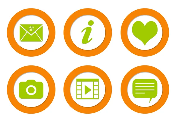 Set of colorful rounded icons with different symbols — Stock Photo, Image