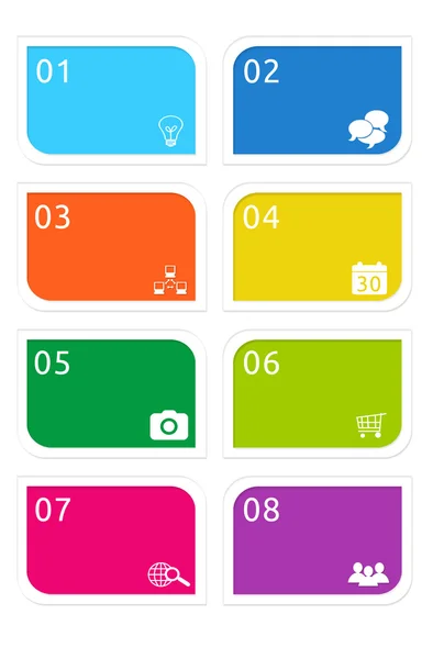 Colorful buttons for Web page menu — Stock Photo, Image