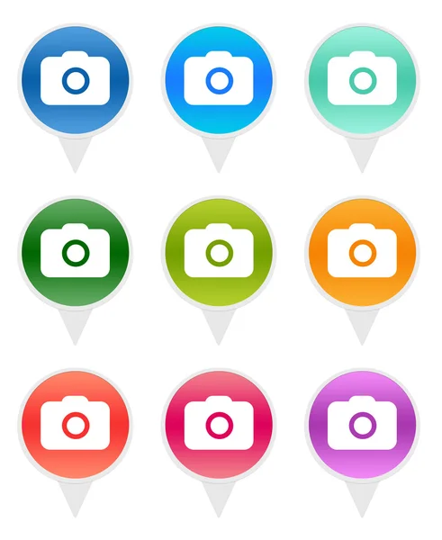 Set of colorful rounded icons with camera symbol — Stock Photo, Image