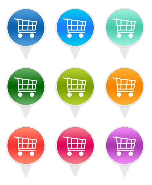 Icons with shopping cart symbol — Stock Photo, Image