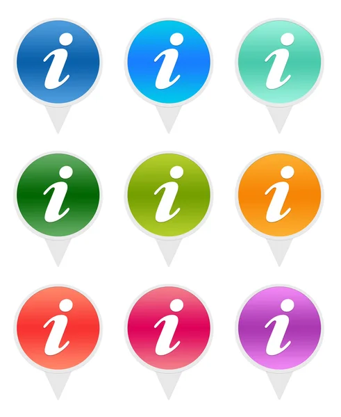 Set of rounded icons with information symbol — Stock Photo, Image