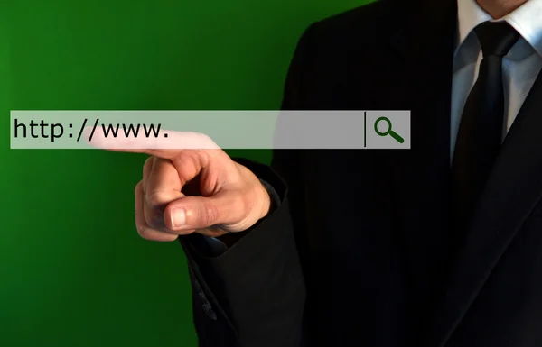 Röra en virtuella internet search bar — Stockfoto