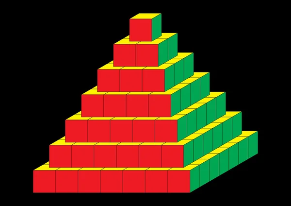 Cube Pyramid — Stock Vector