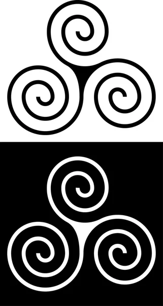 Keltische wervelende ontwerp in zwart & wit — Stockvector