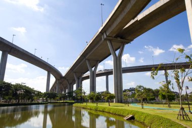 Güneşli bir günde büyük bir köprü 