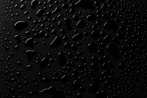 Drops Water Black Background — Stock Photo, Image
