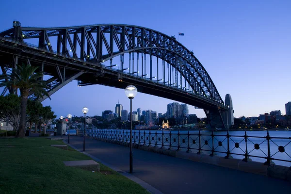 Sydney Limanı Köprüsünün Panoramik Görüntüsü — Stok fotoğraf