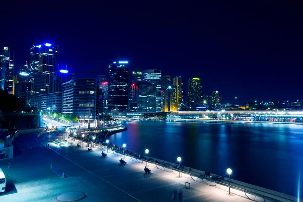 Escena Vista Ciudad Noche Paisaje Urbano — Foto de Stock