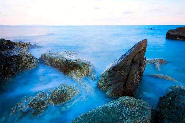 Immagine Panoramica Del Paesaggio Marino Cielo Nuvoloso — Foto Stock