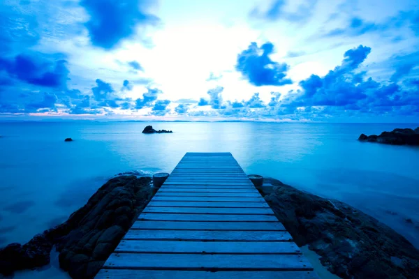 Immagine Panoramica Del Paesaggio Marino Cielo Nuvoloso — Foto Stock