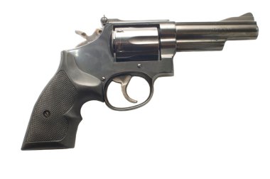 Beyaz bir arka plan üzerinde izole tabanca