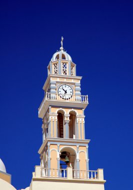 santorini Adası saatli kilise bellfry