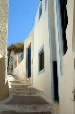 Yunan Adası santorini, dar sokak