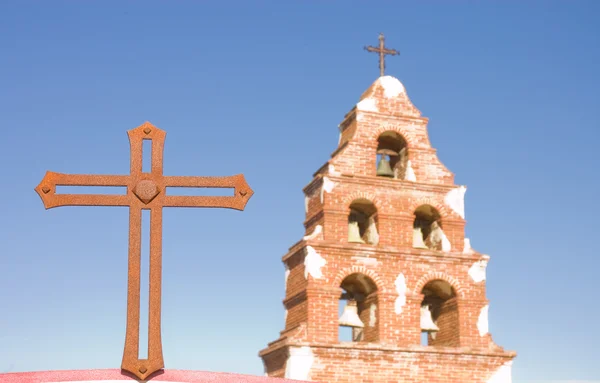 Belltower of San Migeul mission in California — Stock Photo, Image