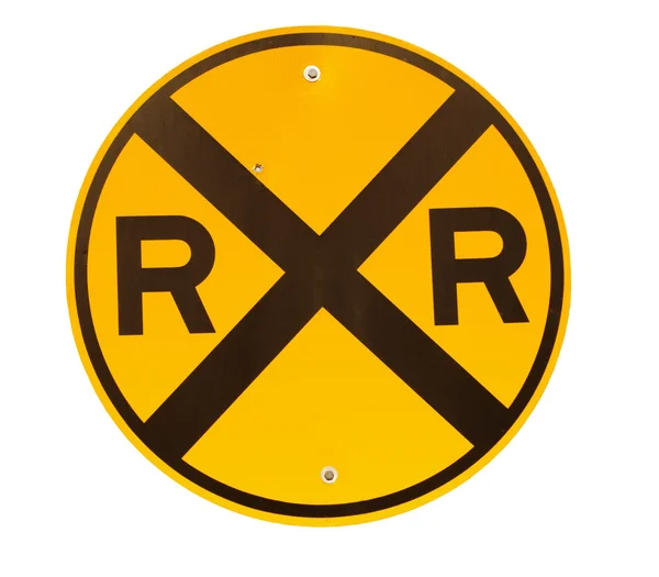 Railroad crossing sign — Stock Photo, Image