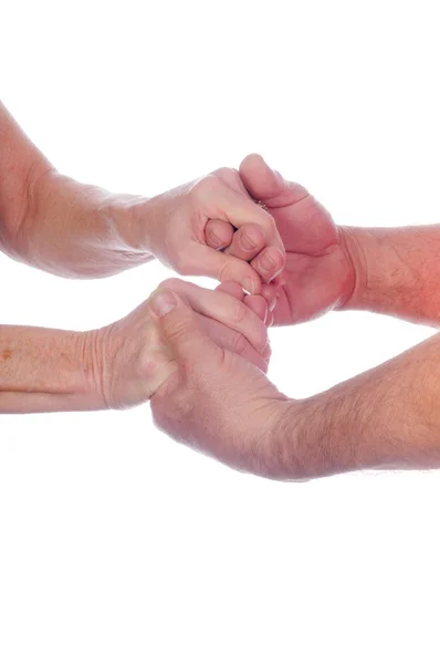 Paar hand in hand — Stockfoto