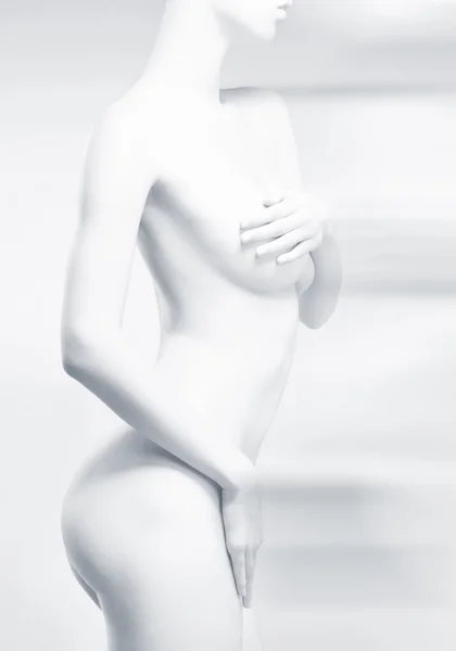 Bellissimo corpo nudo isolato su sfondo bianco — Foto Stock