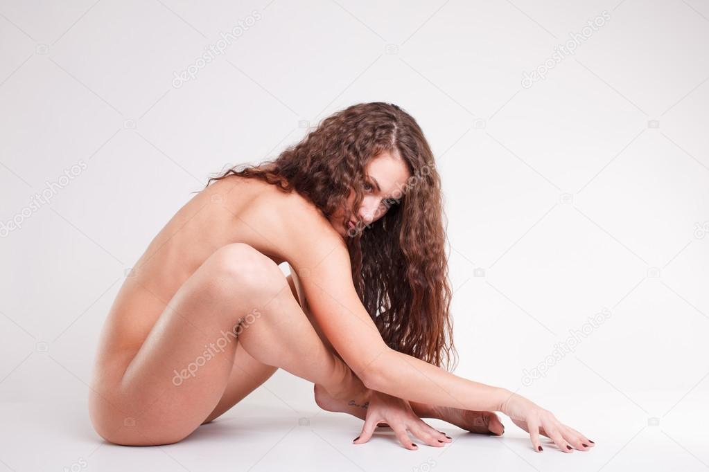 beautiful naked body isolated on white background