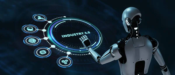 Industry Cloud Computing Physical Systems Iot Cognitive Computing Industry Robot — Stock Photo, Image