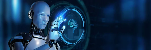 Штучний Інтелект Машинне Навчання Сучасні Концепції Комп Ютерних Технологій Кнопка — стокове фото