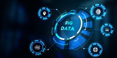 İş, Teknoloji, İnternet ve ağ konsepti. Büyük Veri İnternet Bilgileri. 3B illüstrasyon