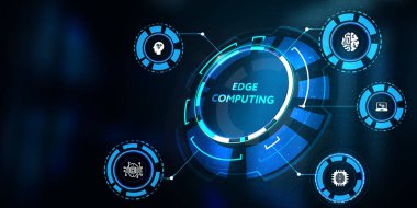 Modern bilişim teknolojisini sanal ekrana yansıt. İş, teknoloji, internet ve ağ konsepti. 3d illüstrasyon