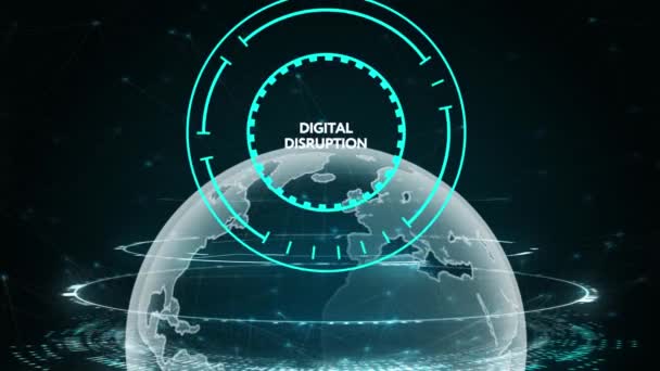 デジタル破壊変革革新技術ビジネスインターネットの概念 — ストック動画