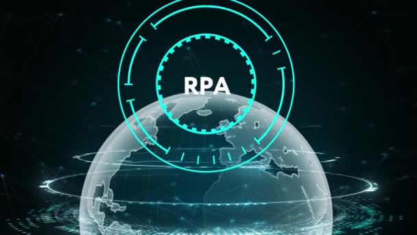 Rpaプロセスロボット自動化イノベーション技術の概念 ビジネス テクノロジー インターネット ネットワーキングの概念 — ストック動画
