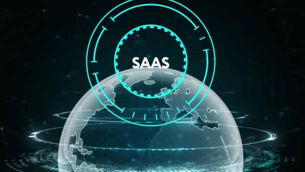 Програмне Забезпечення Сервіс Saas Концепція Програмного Забезпечення Бізнес Сучасні Технології — стокове відео