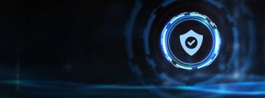 Siber güvenlik veri koruması iş teknolojisi gizlilik kavramı. 3d illüstrasyon