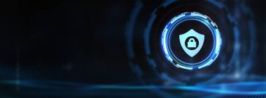 Siber güvenlik veri koruması iş teknolojisi gizlilik kavramı. 3d illüstrasyon