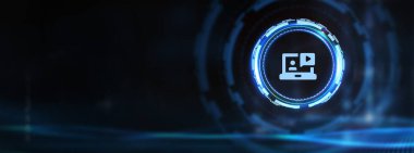 İş, Teknoloji, İnternet ve ağ konsepti. E-öğrenme eğitimi. İnternet teknolojisi web kursları kavram 3D illüstrasyon