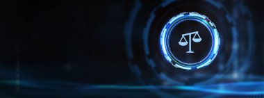 İş, Teknoloji, İnternet ve ağ konsepti. Çalışma Hukuku Avukatı 33d illüstrasyon