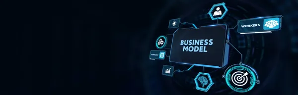 Business Tecnologia Internet Concetto Rete Mostra Iscrizione Business Model Illustrazione — Foto Stock