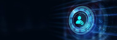 İş, Teknoloji, İnternet ve ağ konsepti. İnsan Kaynakları İK yönetimi personel alımı kafa arama konsepti 3D illüstrasyon