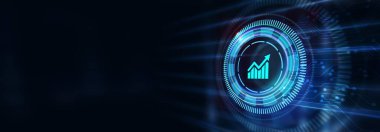 İş, Teknoloji, İnternet ve ağ konsepti. Finansal Grafik. Borsa çizelgesi. Forex Yatırım 3D illüstrasyon