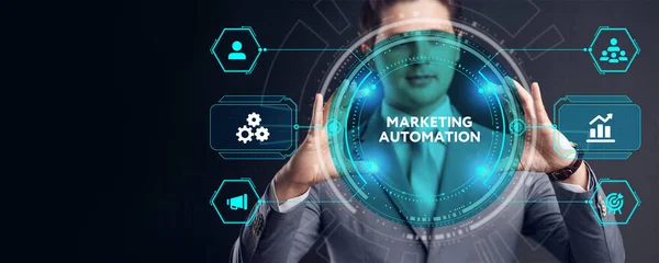 Planung Von Marketingstrategien Marketing Automatisierung Von Geschäfts Und Industrieprozessen — Stockfoto