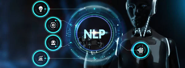 Nlp Natural Language Processing Artificial Intelligence Render — Stock Photo, Image
