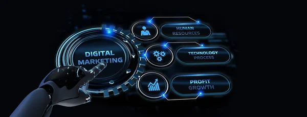 Affärsidé Teknik Internet Och Nätverkskoncept Digital Marknadsföring Innehåll Planering Reklam — Stockfoto