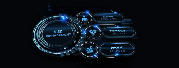 事業投資コンセプトのリスク管理と評価 ビジネス テクノロジー インターネット ネットワークの概念 3Dイラスト — ストック写真