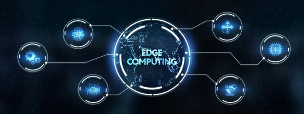 Edge Výpočetní Moderní Technologie Virtuální Obrazovce Obchodní Technologické Internetové Síťové — Stock fotografie