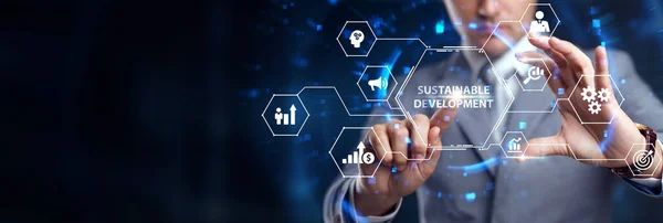 Sustainable Development Inscription Cloud Technology Concept Business Technology Internet Network — Stock Photo, Image