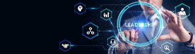 İş, Teknoloji, İnternet ve ağ konsepti. Liderlik iş yönetimi. 