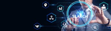 İş, Teknoloji, İnternet ve ağ konsepti. İş Arama İnsan Kaynakları işe alım kariyeri.