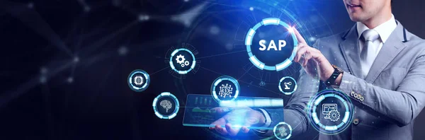 Sap System Software Automation Concept Virtueel Scherm Datacenter Zakelijk Moderne Rechtenvrije Stockafbeeldingen